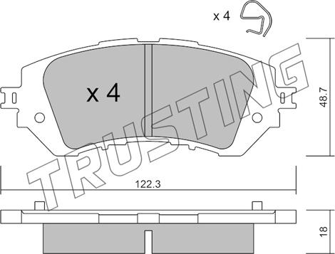 Trusting 1219.0 - Тормозные колодки, дисковые, комплект unicars.by