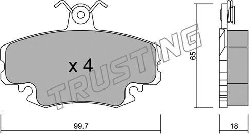 Trusting 122.0 - Тормозные колодки, дисковые, комплект unicars.by