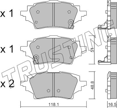 Trusting 1228.0 - Тормозные колодки, дисковые, комплект unicars.by