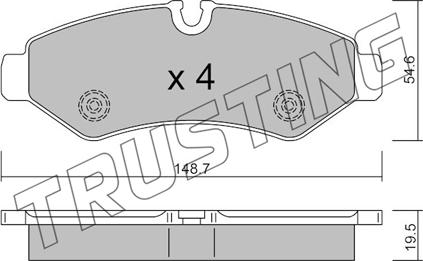 Trusting 1275.0 - Тормозные колодки, дисковые, комплект unicars.by