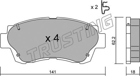 Trusting 170.0 - Тормозные колодки, дисковые, комплект unicars.by