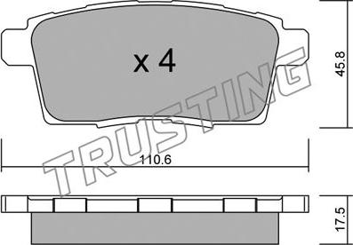 Trusting 890.0 - Тормозные колодки, дисковые, комплект unicars.by