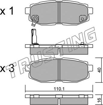 Trusting 892.0 - Тормозные колодки, дисковые, комплект unicars.by