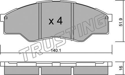 Trusting 813.0 - Тормозные колодки, дисковые, комплект unicars.by