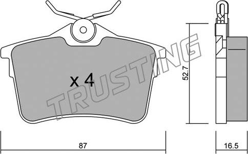 Trusting 832.0 - Тормозные колодки, дисковые, комплект unicars.by