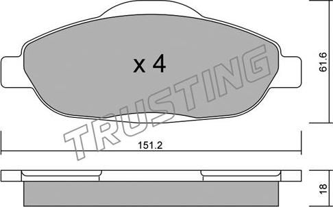 Trusting 820.0 - Тормозные колодки, дисковые, комплект unicars.by