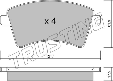 Trusting 828.2 - Тормозные колодки, дисковые, комплект unicars.by