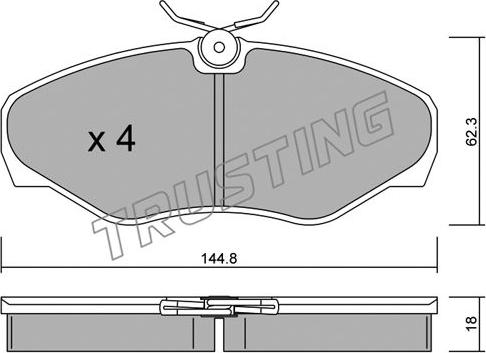 Trusting 347.2 - Тормозные колодки, дисковые, комплект unicars.by