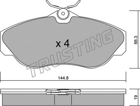 Trusting 359.0 - Тормозные колодки, дисковые, комплект unicars.by