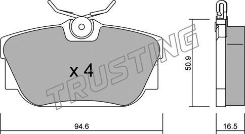 Trusting 355.0 - Тормозные колодки, дисковые, комплект unicars.by