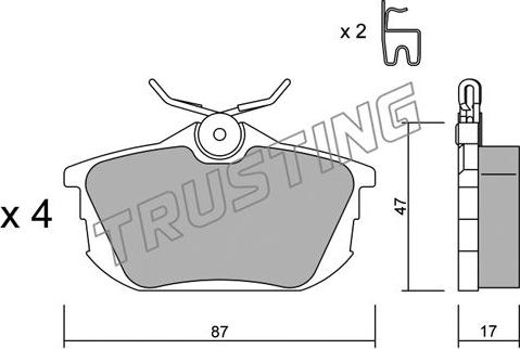 Trusting 356.0 - Тормозные колодки, дисковые, комплект unicars.by