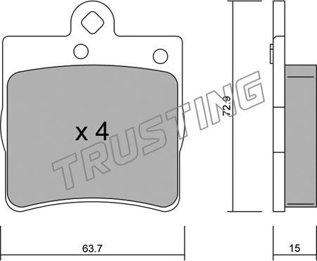 Trusting 352.0 - Тормозные колодки, дисковые, комплект unicars.by