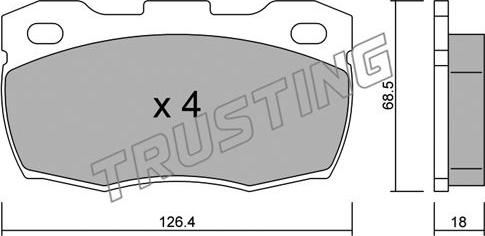 Trusting 361.0 - Тормозные колодки, дисковые, комплект unicars.by