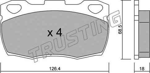 Trusting 361.1 - Тормозные колодки, дисковые, комплект unicars.by