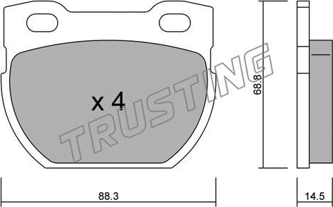 Trusting 363.0 - Тормозные колодки, дисковые, комплект unicars.by