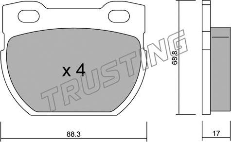 Trusting 363.1 - Тормозные колодки, дисковые, комплект unicars.by