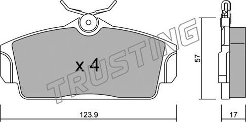 Trusting 314.0 - Тормозные колодки, дисковые, комплект unicars.by