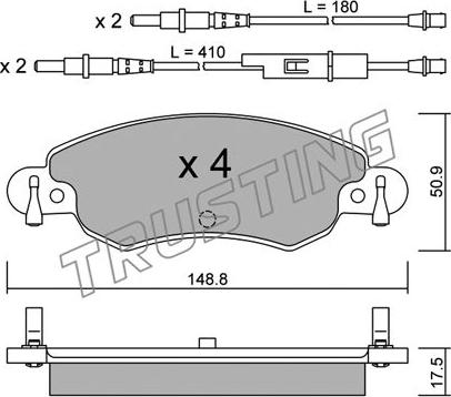 Trusting 339.0 - Тормозные колодки, дисковые, комплект unicars.by