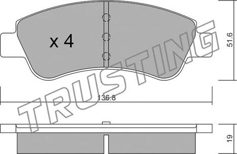 Trusting 336.0 - Тормозные колодки, дисковые, комплект unicars.by