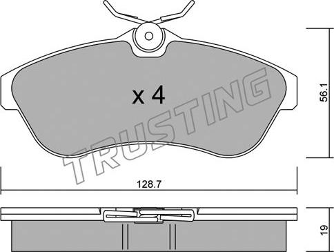 Trusting 338.0 - Тормозные колодки, дисковые, комплект unicars.by