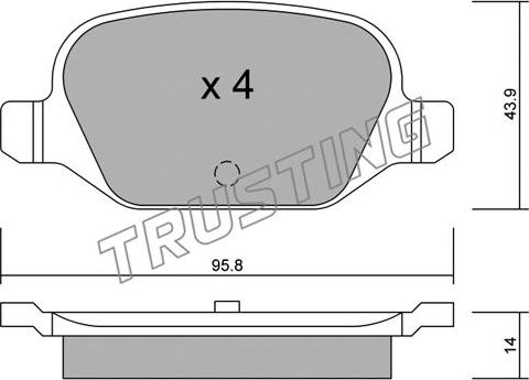 Trusting 333.0 - Тормозные колодки, дисковые, комплект unicars.by