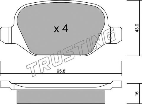 Trusting 333.1 - Тормозные колодки, дисковые, комплект unicars.by