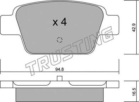 Trusting 332.0 - Тормозные колодки, дисковые, комплект unicars.by