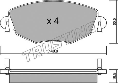 Trusting 327.0 - Тормозные колодки, дисковые, комплект unicars.by