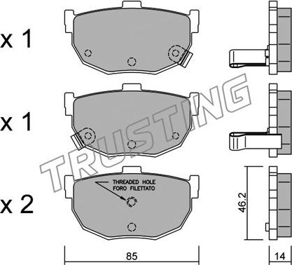 Trusting 371.1 - Тормозные колодки, дисковые, комплект unicars.by