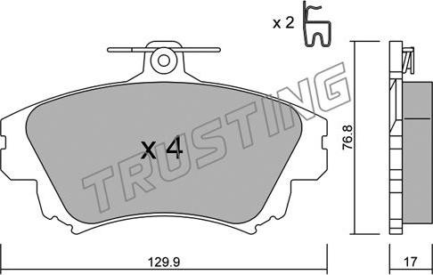 Trusting 295.0 - Тормозные колодки, дисковые, комплект unicars.by