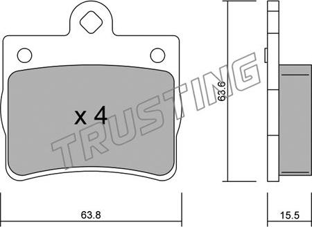 Trusting 264.0 - Тормозные колодки, дисковые, комплект unicars.by