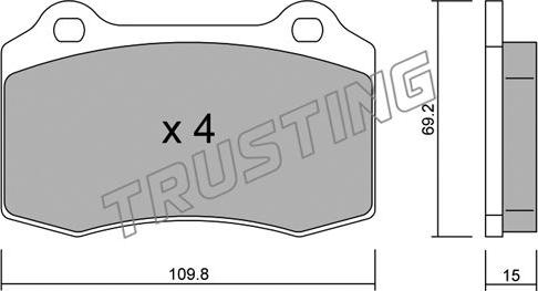 Trusting 260.2 - Тормозные колодки, дисковые, комплект unicars.by