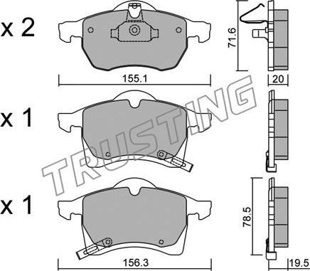 Trusting 267.0 - Тормозные колодки, дисковые, комплект unicars.by