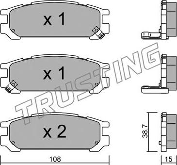 Trusting 213.0 - Тормозные колодки, дисковые, комплект unicars.by