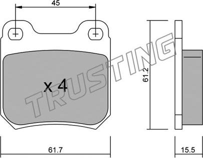 Trusting 284.0 - Тормозные колодки, дисковые, комплект unicars.by