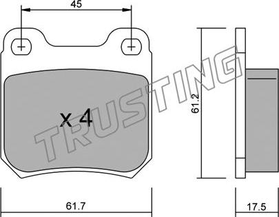 Trusting 284.1 - Тормозные колодки, дисковые, комплект unicars.by