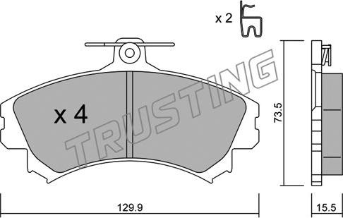 Trusting 225.0 - Тормозные колодки, дисковые, комплект unicars.by