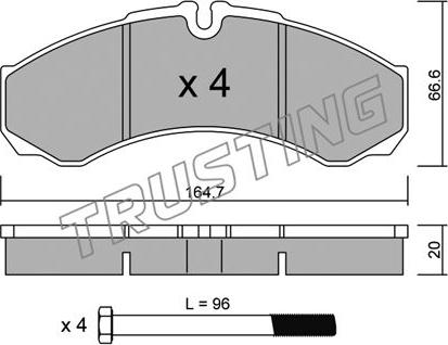 Trusting 221.0 - Тормозные колодки, дисковые, комплект unicars.by