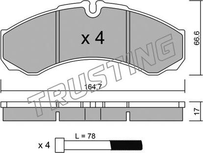 Trusting 221.3 - Тормозные колодки, дисковые, комплект unicars.by