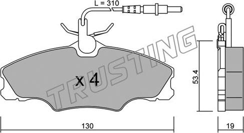 Trusting 222.0 - Тормозные колодки, дисковые, комплект unicars.by