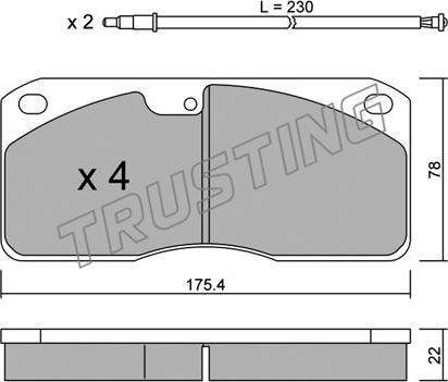 Trusting 279.0W - Тормозные колодки, дисковые, комплект unicars.by