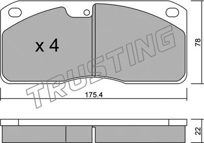 Trusting 279.0 - Тормозные колодки, дисковые, комплект unicars.by