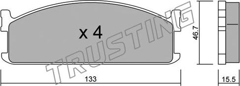 Trusting 274.0 - Тормозные колодки, дисковые, комплект unicars.by