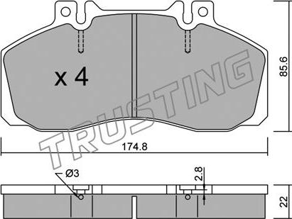 Trusting 276.0 - Тормозные колодки, дисковые, комплект unicars.by