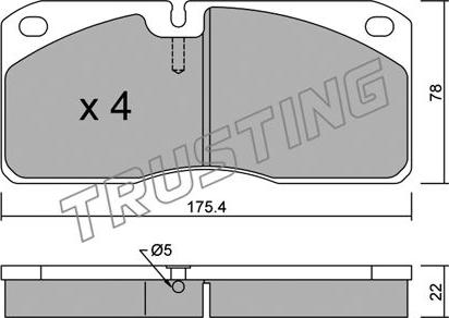 Trusting 278.0 - Тормозные колодки, дисковые, комплект unicars.by