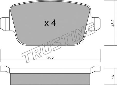 Trusting 796.0 - Тормозные колодки, дисковые, комплект unicars.by