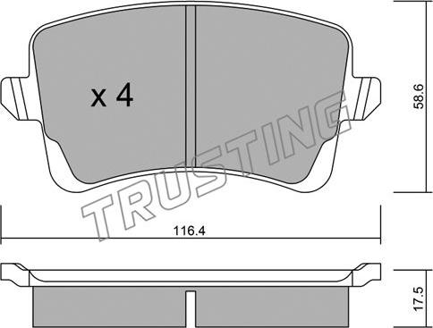 Trusting 792.0 - Тормозные колодки, дисковые, комплект unicars.by