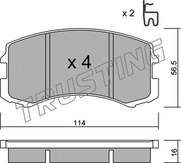 Trusting 752.0 - Тормозные колодки, дисковые, комплект unicars.by