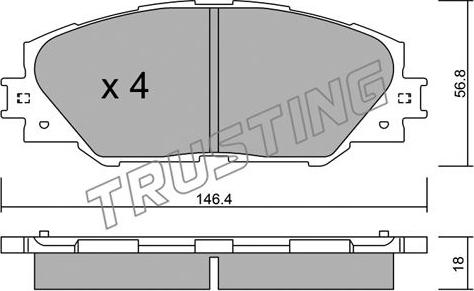 Trusting 764.0 - Тормозные колодки, дисковые, комплект unicars.by