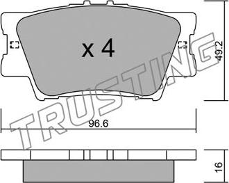 Trusting 765.0 - Тормозные колодки, дисковые, комплект unicars.by